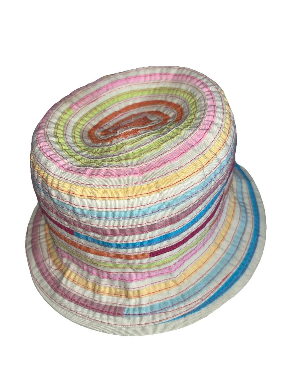Panama Jack Bucket Hat Rainbow Horizontal Striped Multicolor Small One Size